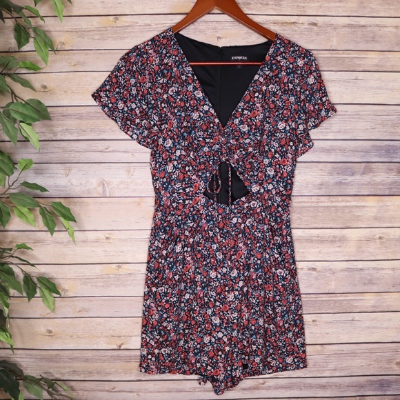 Express Pants - Express Floral Cutout Romper Size 4